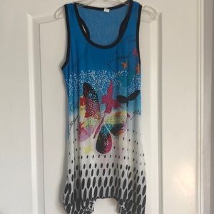 Silk Women’s Long Flowy Butterfly Tank